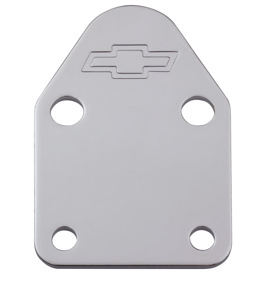 Fuel Pump Block-Off Plate Chrome with Bowtie Logo Fits SB Chevy V8 Engines Chevrolet Performance Parts Fuel Pump Block-Off Plate ProForm