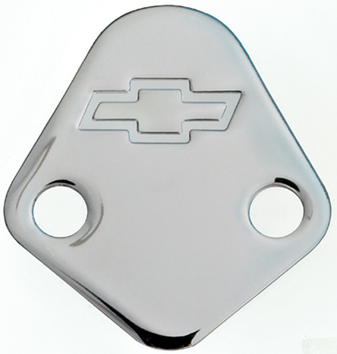Fuel Pump Block-Off Plate Chrome with Bowtie Logo Fits BB Chevy V8 Engines Chevrolet Performance Parts Fuel Pump Block-Off Plate ProForm
