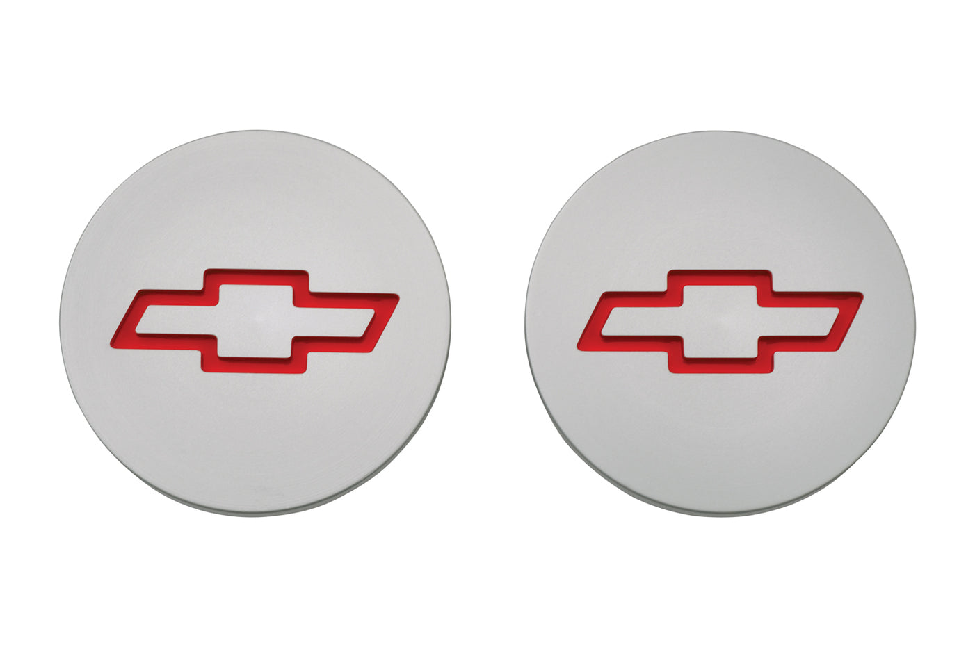 Freeze Plug Inserts Silver w/Recessed Bowtie Emblem For SB Chevy Engine Pair Chevrolet Performance Parts Engine Expansion Plug Insert ProForm
