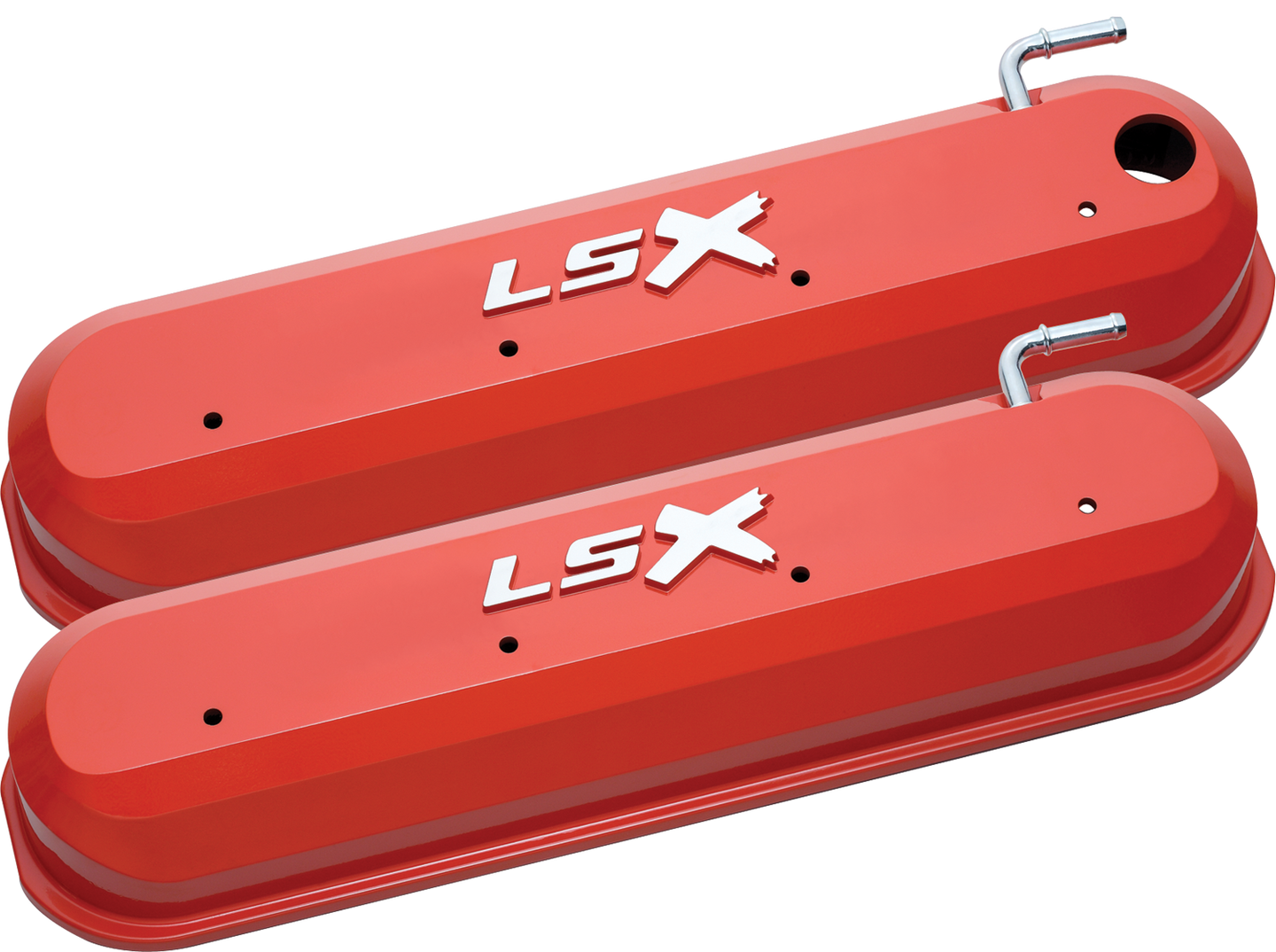 Raised LSX Emblem Aluminum Valve Covers, Chevy Orange, LS Engines Raised & Milled LSX Logo Chevrolet Performance Parts Engine Valve Cover ProForm