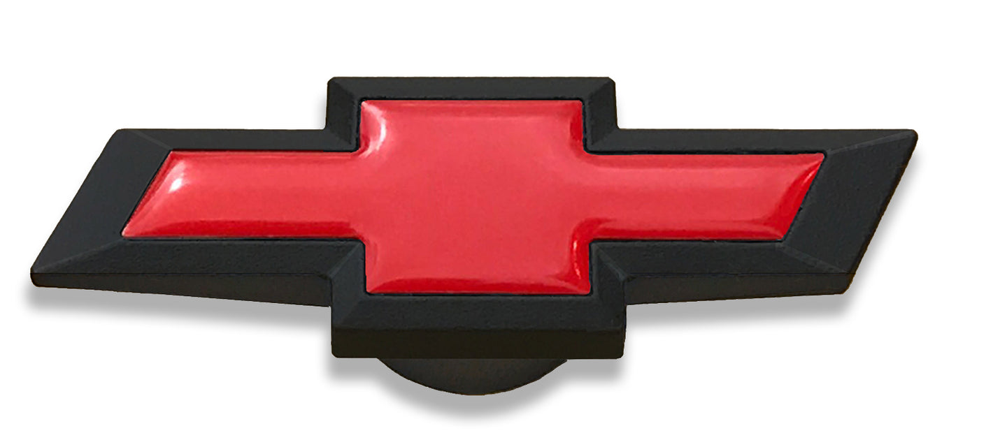 Air Cleaner Center Nut Bowtie Large XL Chevy Bowtie Black Crinkle/Red Chevrolet Performance Parts Air Cleaner Mounting Nut ProForm