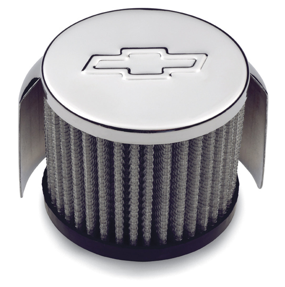 Engine Valve Cover Breather Cap Clamp-On Style Bowtie Logo 3 Inch Diameter Chevrolet Performance Parts Engine Crankcase Breather Cap ProForm