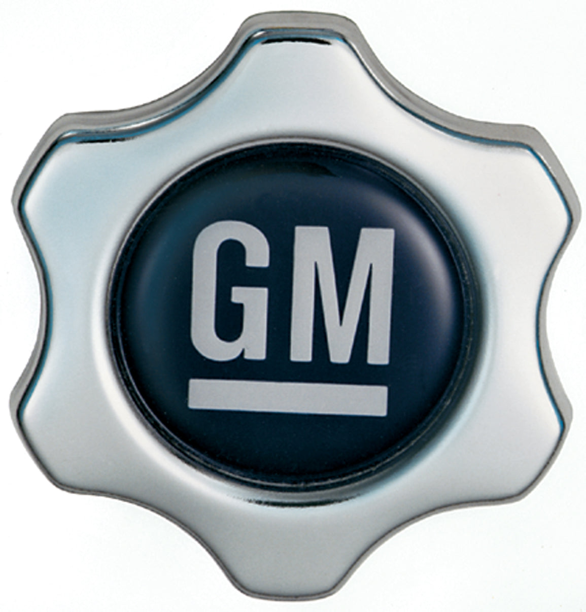 Engine Oil Filler Cap Chevy Style Valve Cover Hole White on Blue GM Logo Chevrolet Performance Parts Engine Oil Filler Cap ProForm