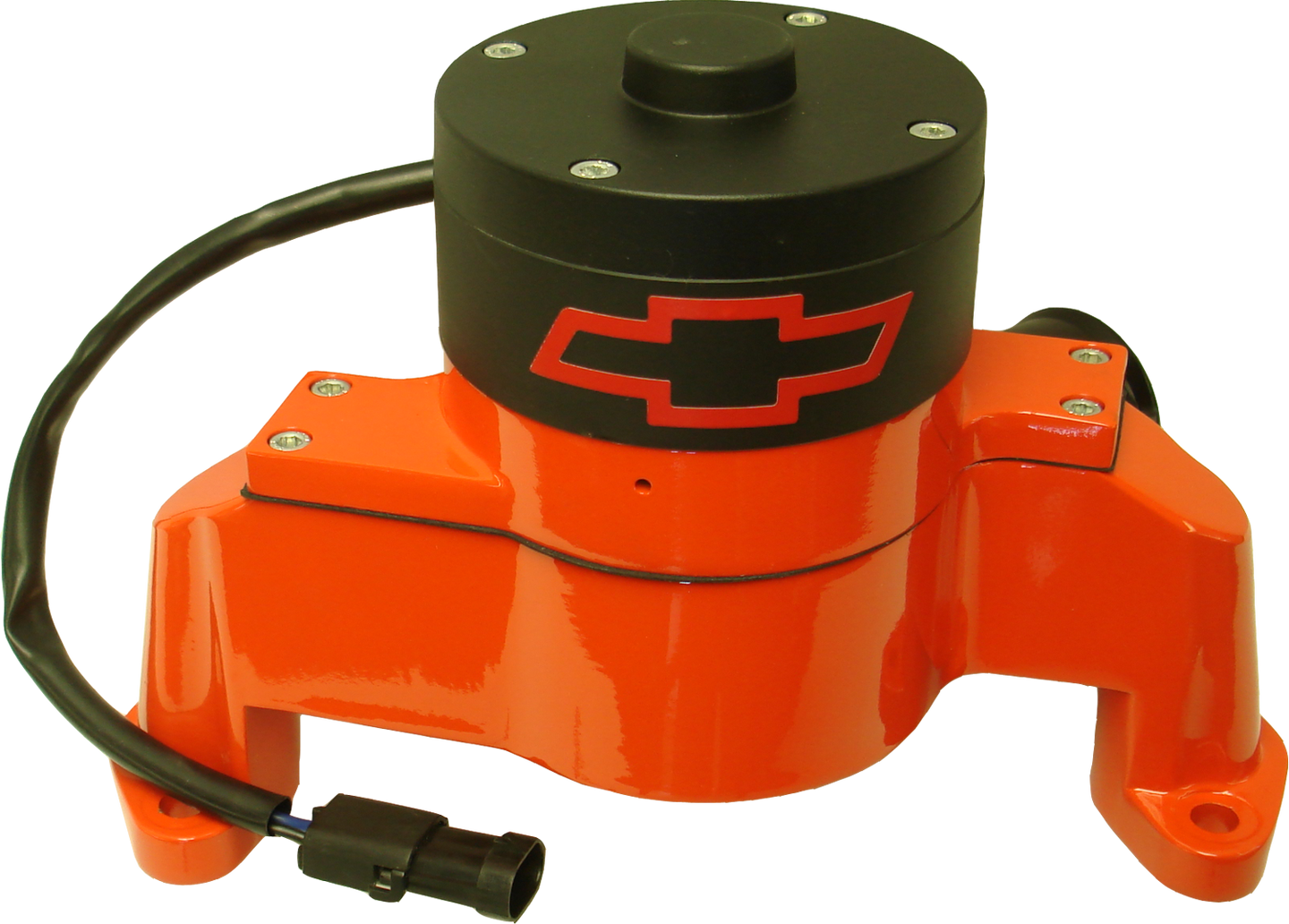 Electric Engine Water Pump Aluminum Orange with Bowtie Logo Fits SB Chevy Chevrolet Performance Parts Engine Water Pump ProForm