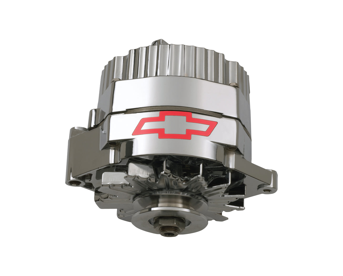 Alternator 120 AMP GM 1 Wire Style GM Bowtie Logo Chrome Finish Chevrolet Performance Parts Alternators ProForm