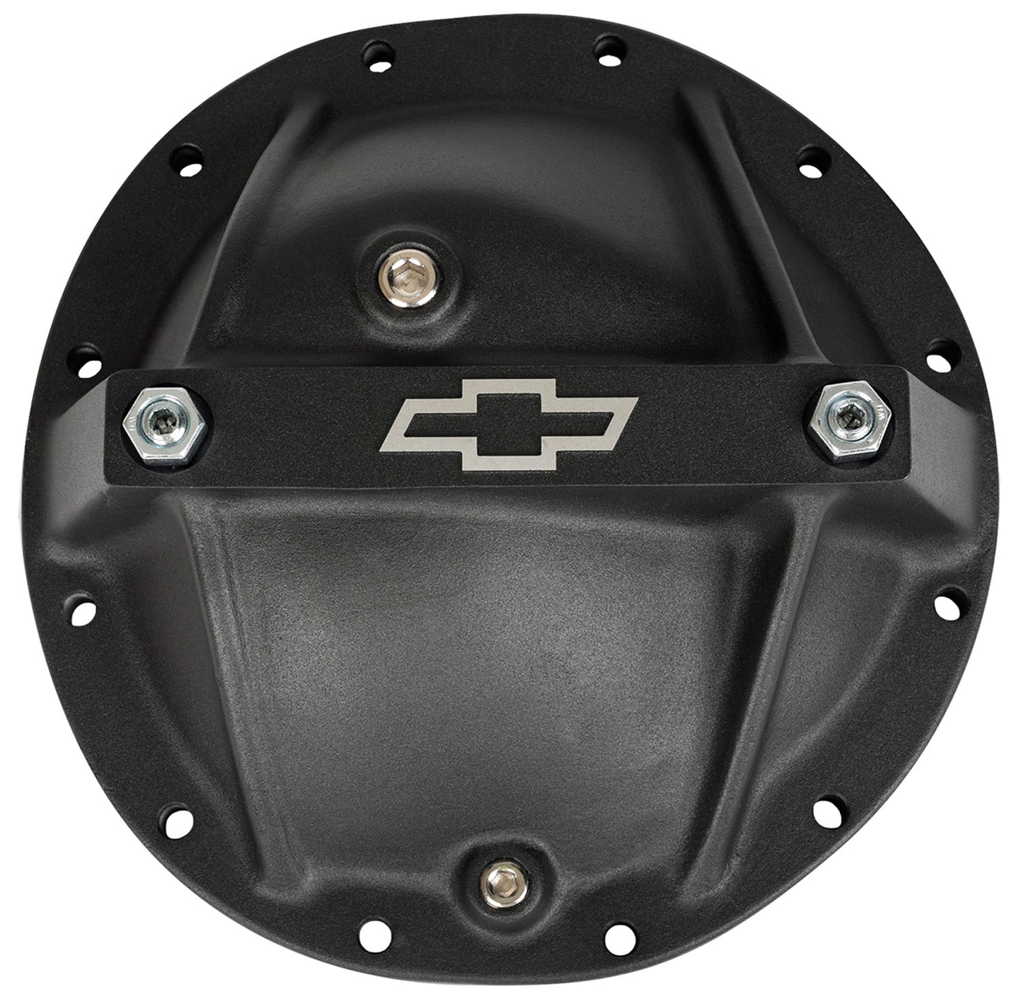 Differential Cover Bowtie Emblem Model Fits GM 12 Bolt Car Alum Blk Crinkle Chevrolet Performance Parts Differential Covers ProForm