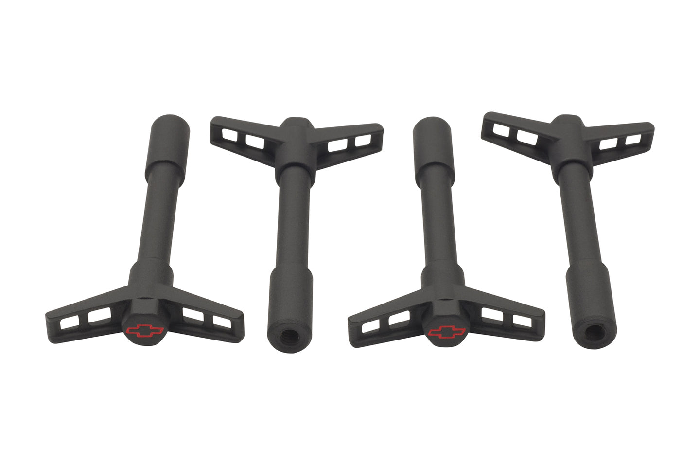 Engine Valve Cover Wing Nuts Steel Black Bowtie Logo 1/4-20 Thread 4 Pack Red Bowtie Chevrolet Performance Parts Engine Valve Cover Nut ProForm