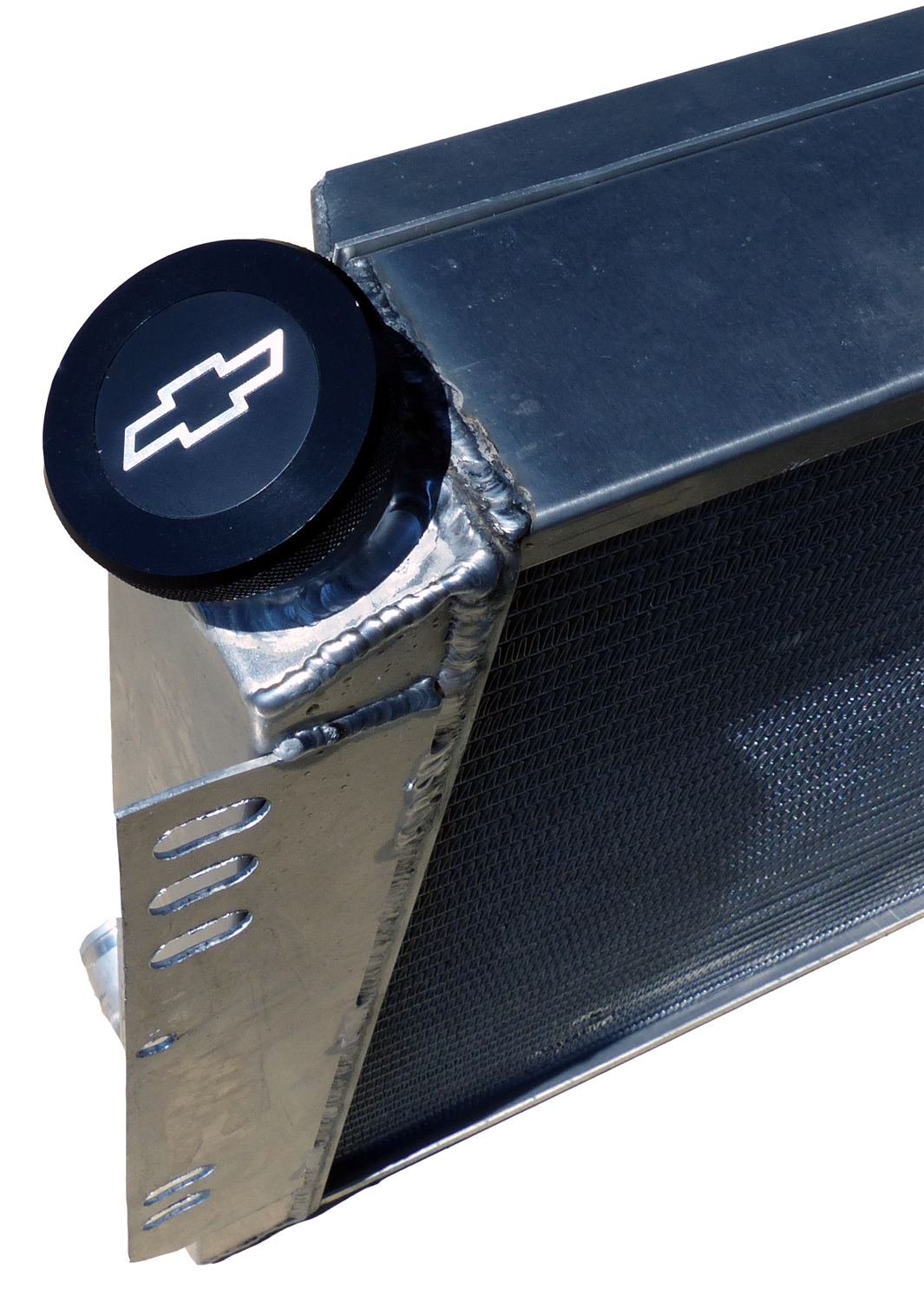 Twist-On RaDiametertor Cap Chevrolet Bowtie Emblem Black Anodized Billet Aluminum Chevrolet Performance Parts Radiator Caps ProForm