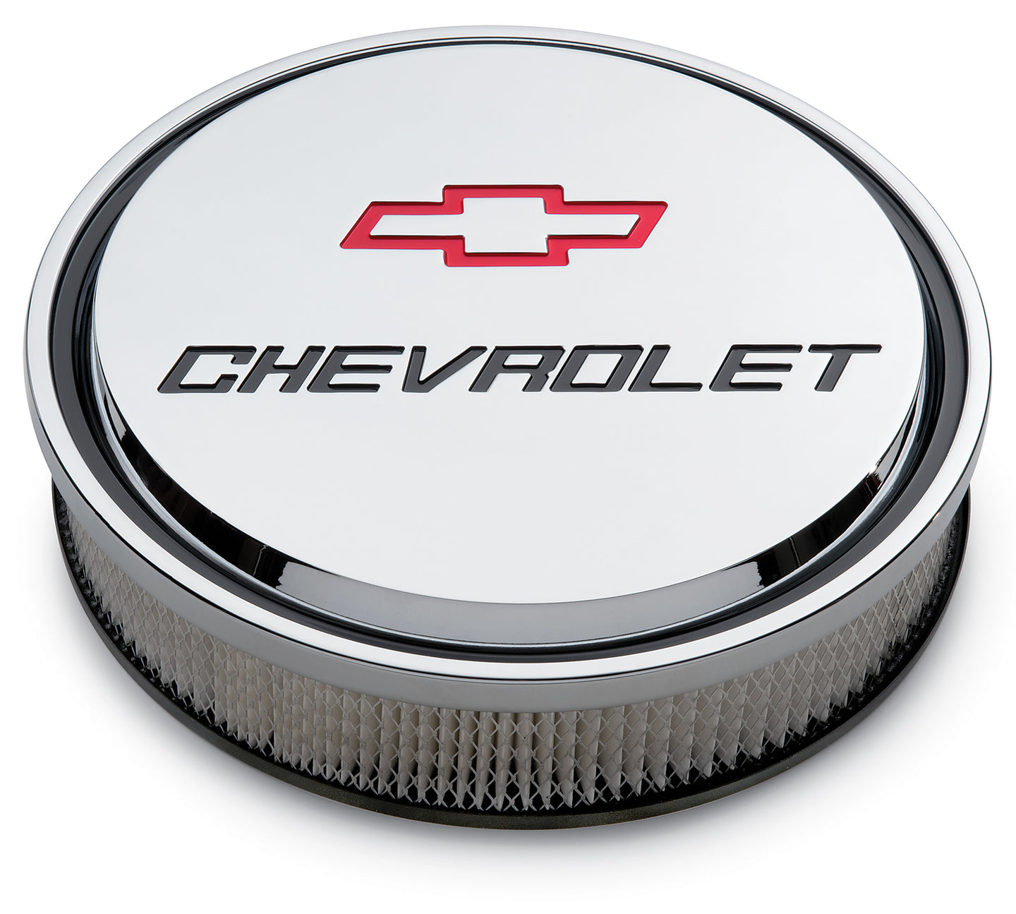 14 Inch Air Cleaner Kit Alunimum Chrome Recessed Chevy and Bowtie Emblems Chevrolet Performance Parts Air Cleaner Assembly ProForm