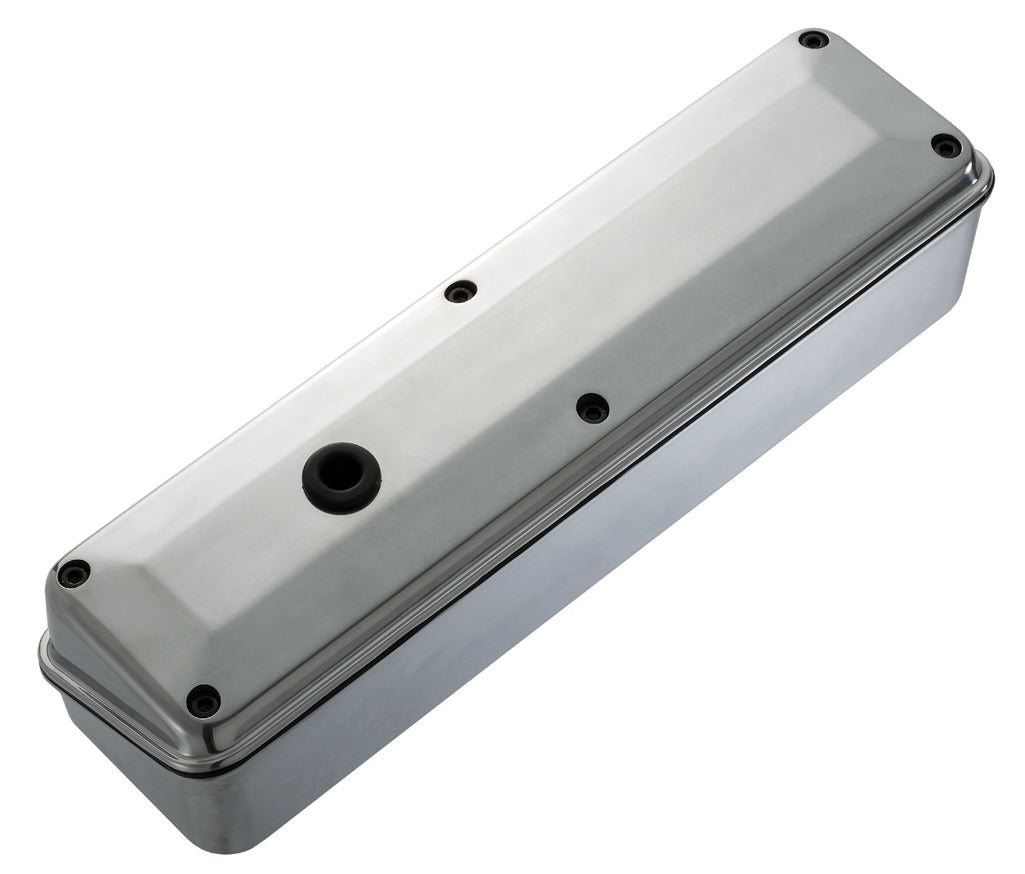 Engine Valve Cover 2 Piece Tall Style Die Cast Polished No Logos SB Chevy No Logos Chevrolet Performance Parts Engine Valve Cover ProForm