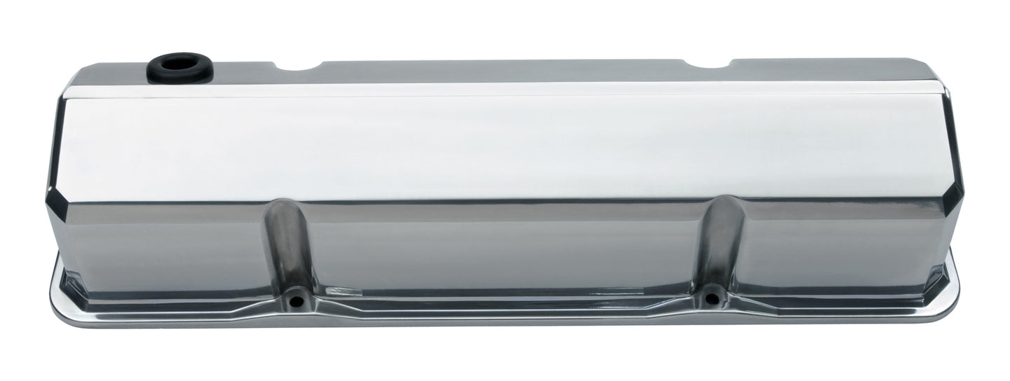 Valve Covers Slant Edge Tall Die Cast Polished Without Logos SB Chevy No Logos Chevrolet Performance Parts Engine Valve Cover ProForm