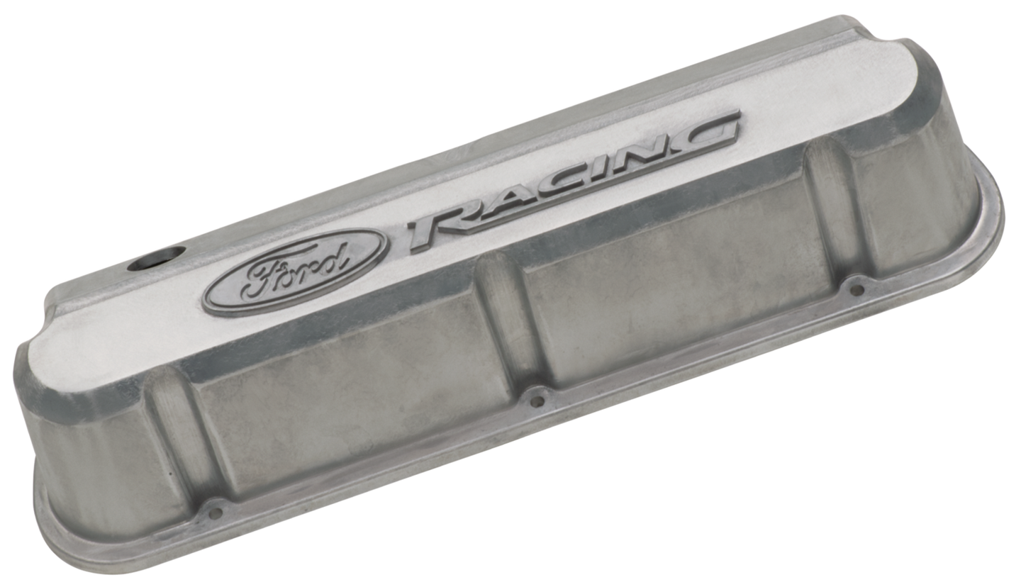 Valve Covers Slant Edge Tall Alum. Unfinished with Raised Ford Logo SB Ford Raised Ford Racing Logo Ford Racing Engine Valve Cover ProForm