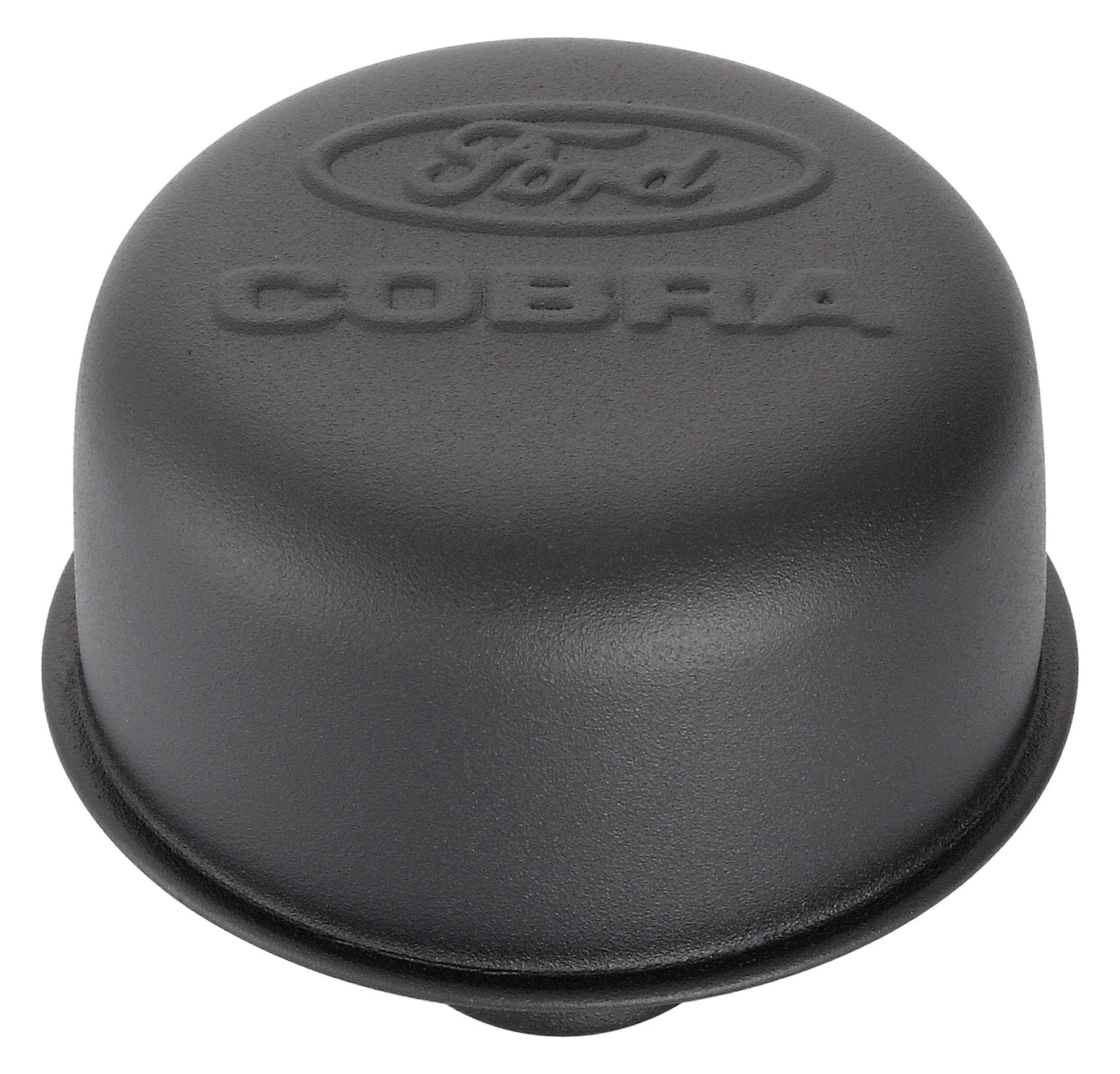 Engine Valve Cover Breather 3 Inch Diameter Cobra Logo Push-In Style Black Crinkle Ford Racing Engine Crankcase Breather Cap ProForm