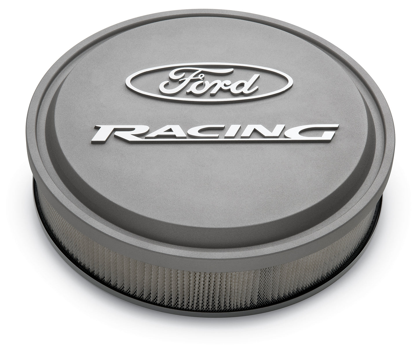 Slant-Edge Alunimum Air Cleaner Kit Gray Crinkle Raised/Milled Emblems 13 Inch Ford Racing Air Cleaner Assembly ProForm