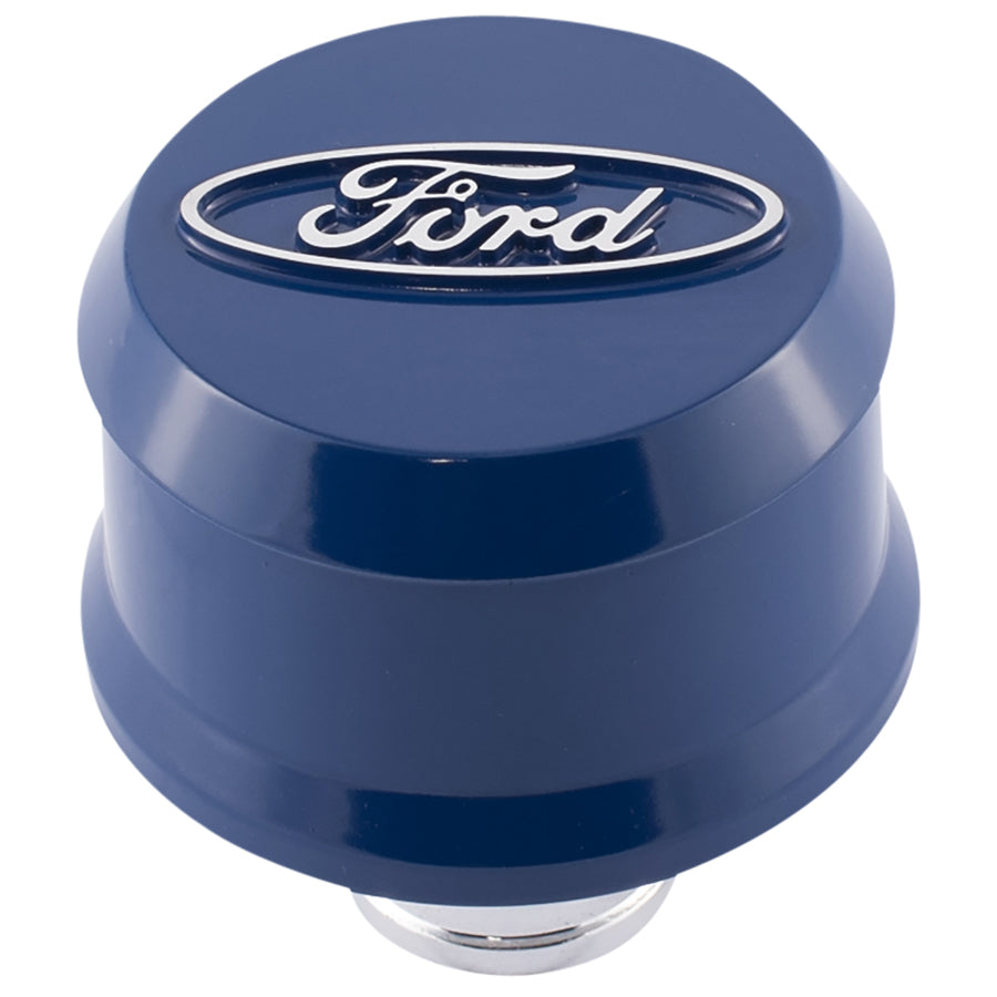 Slant-Edge Aluminum Push-In Air Breather Cap Ford Blue Raised Machined Oval Ford Emblem Proform Engine Crankcase Breather Cap ProForm