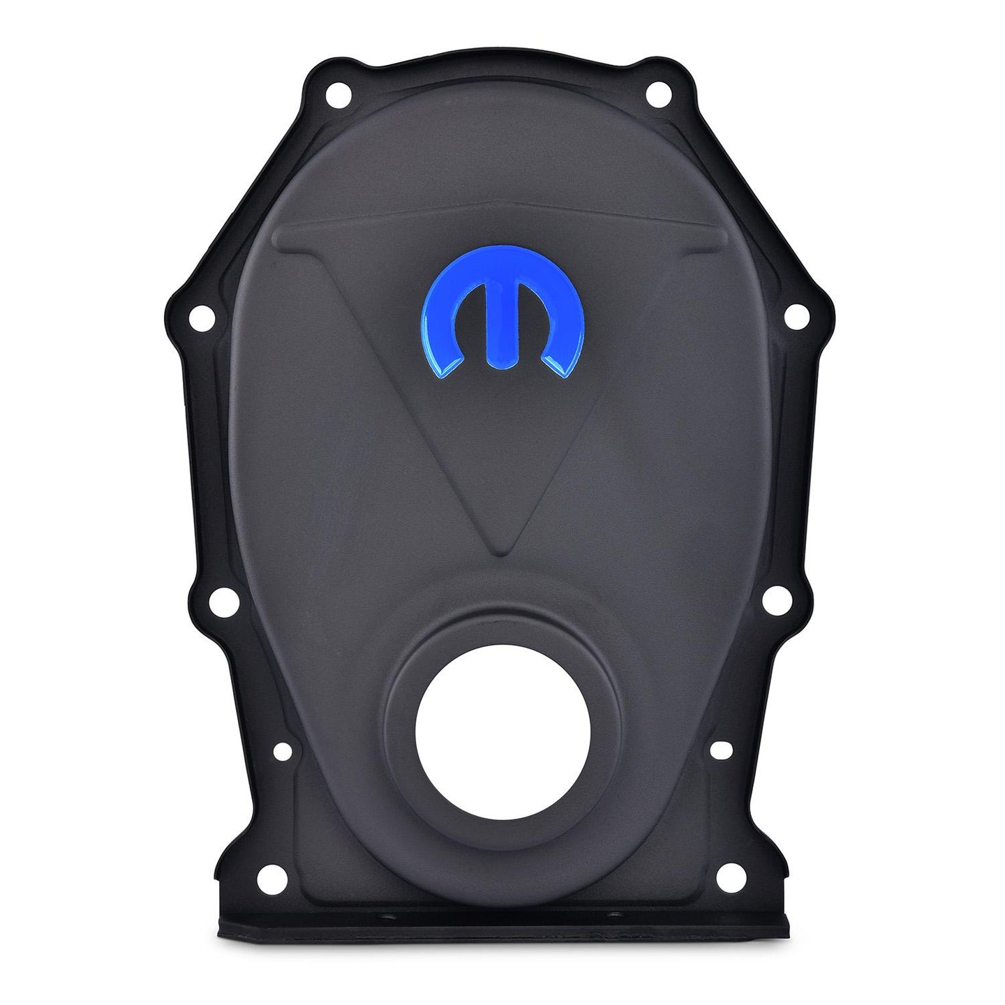 MOPAR Omega M Emblem Timing Chain Cover Black Crinkle Finish Proform Engine Timing Cover ProForm