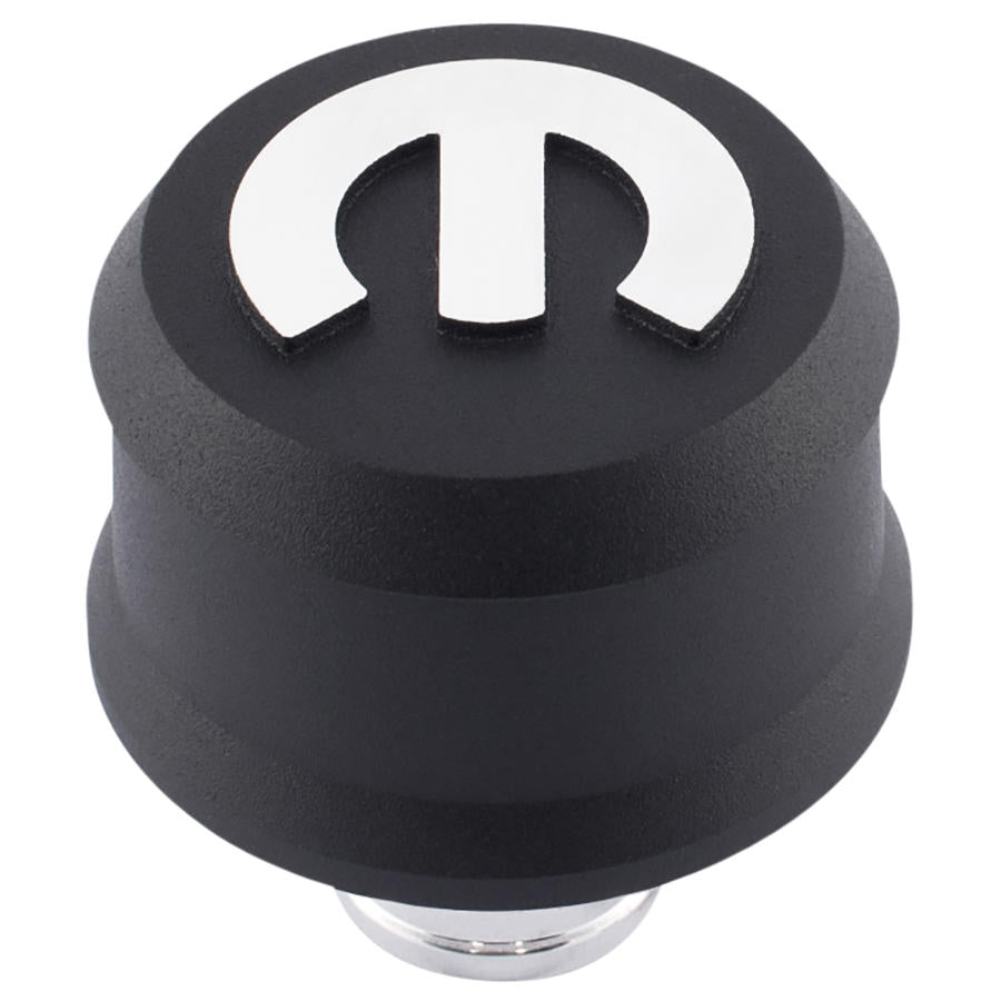Slant-Edge Aluminum Push-In Air Breather Cap Black Crinkle Finish Raised Machined Mopar Emblem Proform Engine Crankcase Breather Cap ProForm