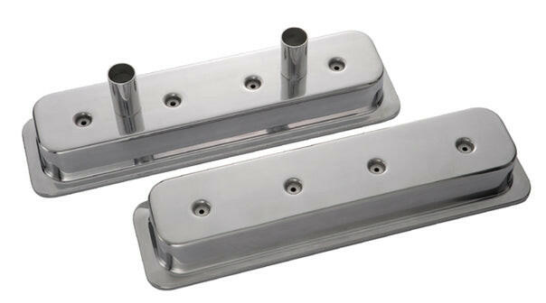 Engine Valve Covers Circle Track-Center Bolt Style Die Cast w/Tubes SB Chevy Proform Engine Valve Cover ProForm