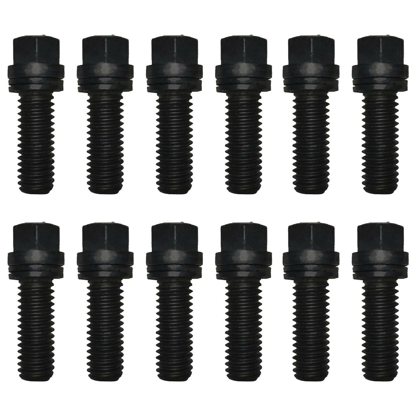 Wedge-Locking Header Bolts Hex Head 3/8 Diameter X 1 Inch Black Oxide 12 Pcs Proform Exhaust Header Bolt ProForm