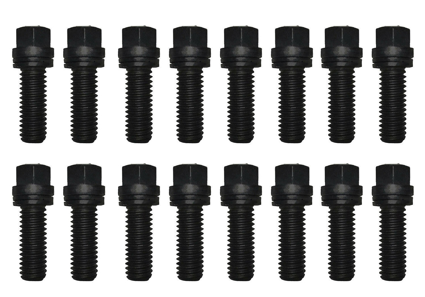 Wedge-Locking Header Bolts Hex Head 3/8 Diameter X 1 Inch Blk Oxide Finish 16 Pcs Proform Exhaust Header Bolt ProForm