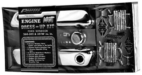 Engine Dress-Up Kit Chrome w/No Logo Fits SB Ford 289-302-351W Engines Stock Chrome Proform Engine Dress Up Kit ProForm