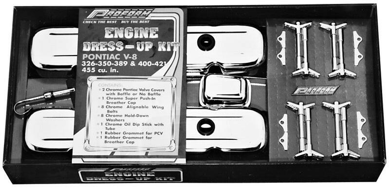 Engine Dress-Up Kit Chrome w/No Logo Fits Pontiac V8 Engines Stock Chrome Proform Engine Dress Up Kit ProForm