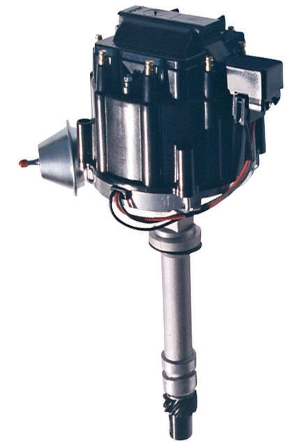 HEI Distributor Racing Type w/Vac-Adv Black Cap Polished For Chevy V8 Engine Proform Distributor ProForm