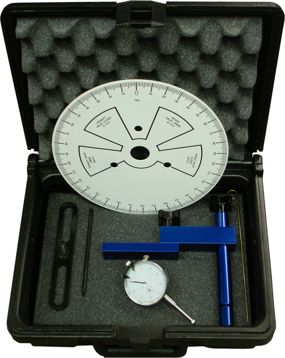 Camshaft Degree Wheel Kit Universal 9 Inch Wheel with Dial Indicator Steel and Billet Aluminum Adjustable Blue Billet Aluminum Indicator Mount Proform Engine Camshaft Degree Wheel Kit ProForm