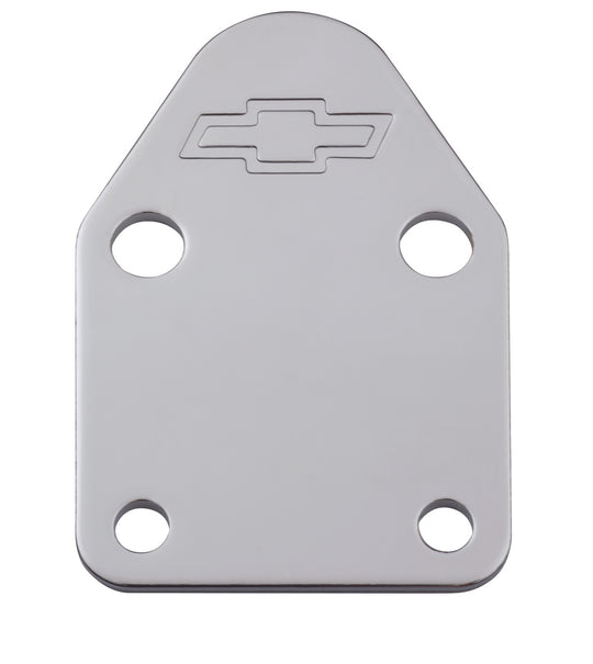 Fuel Pump Block-Off Plate Chrome with Bowtie Logo Fits SB Chevy V8 Engines Chevrolet Performance Parts Fuel Pump Block-Off Plate ProForm   
