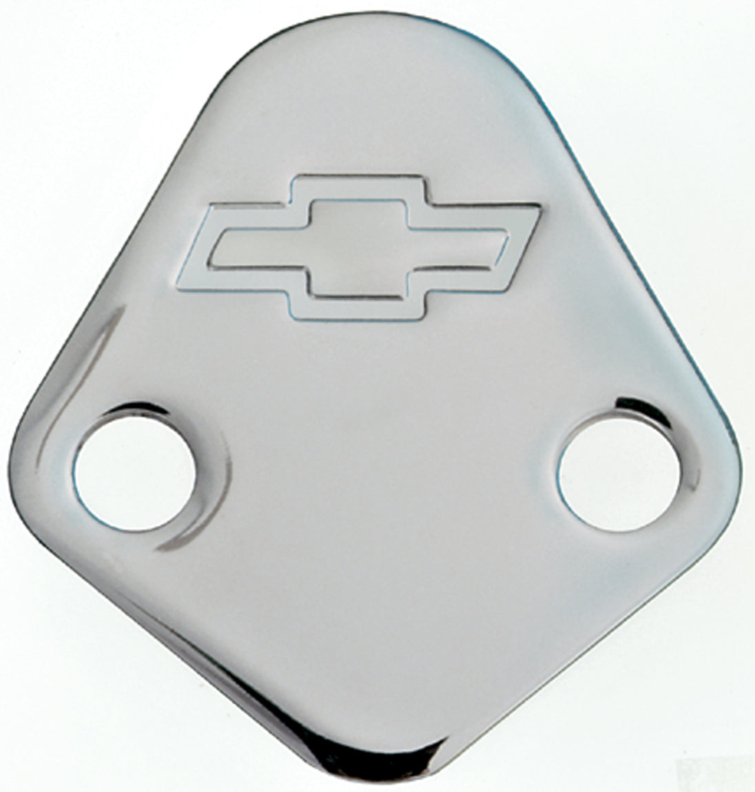Fuel Pump Block-Off Plate Chrome with Bowtie Logo Fits BB Chevy V8 Engines Chevrolet Performance Parts Fuel Pump Block-Off Plate ProForm   