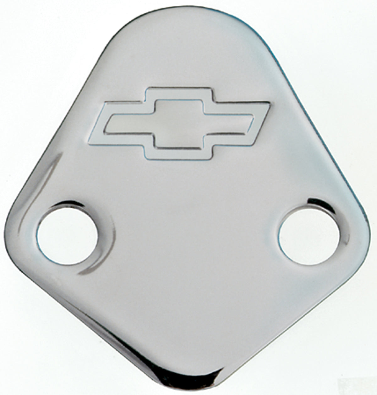 Fuel Pump Block-Off Plate Chrome with Bowtie Logo Fits BB Chevy V8 Engines Chevrolet Performance Parts Fuel Pump Block-Off Plate ProForm   