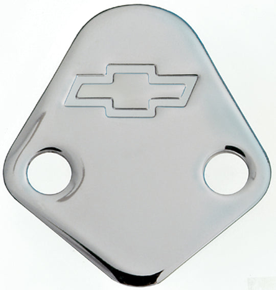 Fuel Pump Block-Off Plate Chrome with Bowtie Logo Fits BB Chevy V8 Engines Chevrolet Performance Parts Fuel Pump Block-Off Plate ProForm   