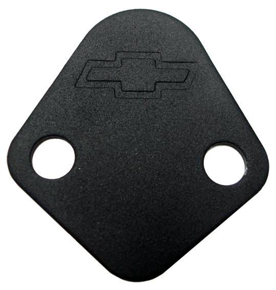 Fuel Pump Block-Off Plate Blk Crinkle with Bowtie Fits BB Chevy V8 Engines Chevrolet Performance Parts Fuel Pump Block-Off Plate ProForm   