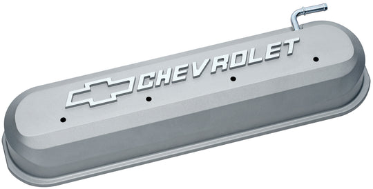 Engine Valve Covers Tall Style Die Cast Gray with Bowtie Logo LS Engines Raised & Milled Chevrolet & Bowtie Logos Chevrolet Performance Parts Engine Valve Cover ProForm