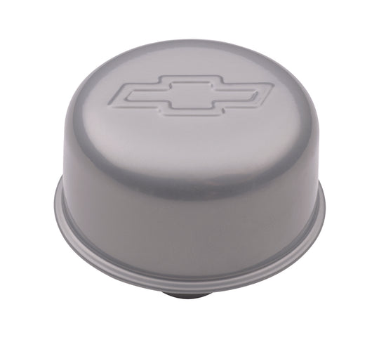 Engine Valve Cover Breather 3 Inch Diameter Bowtie Logo Push-In Style Chrome Chevrolet Performance Parts Engine Crankcase Breather Cap ProForm