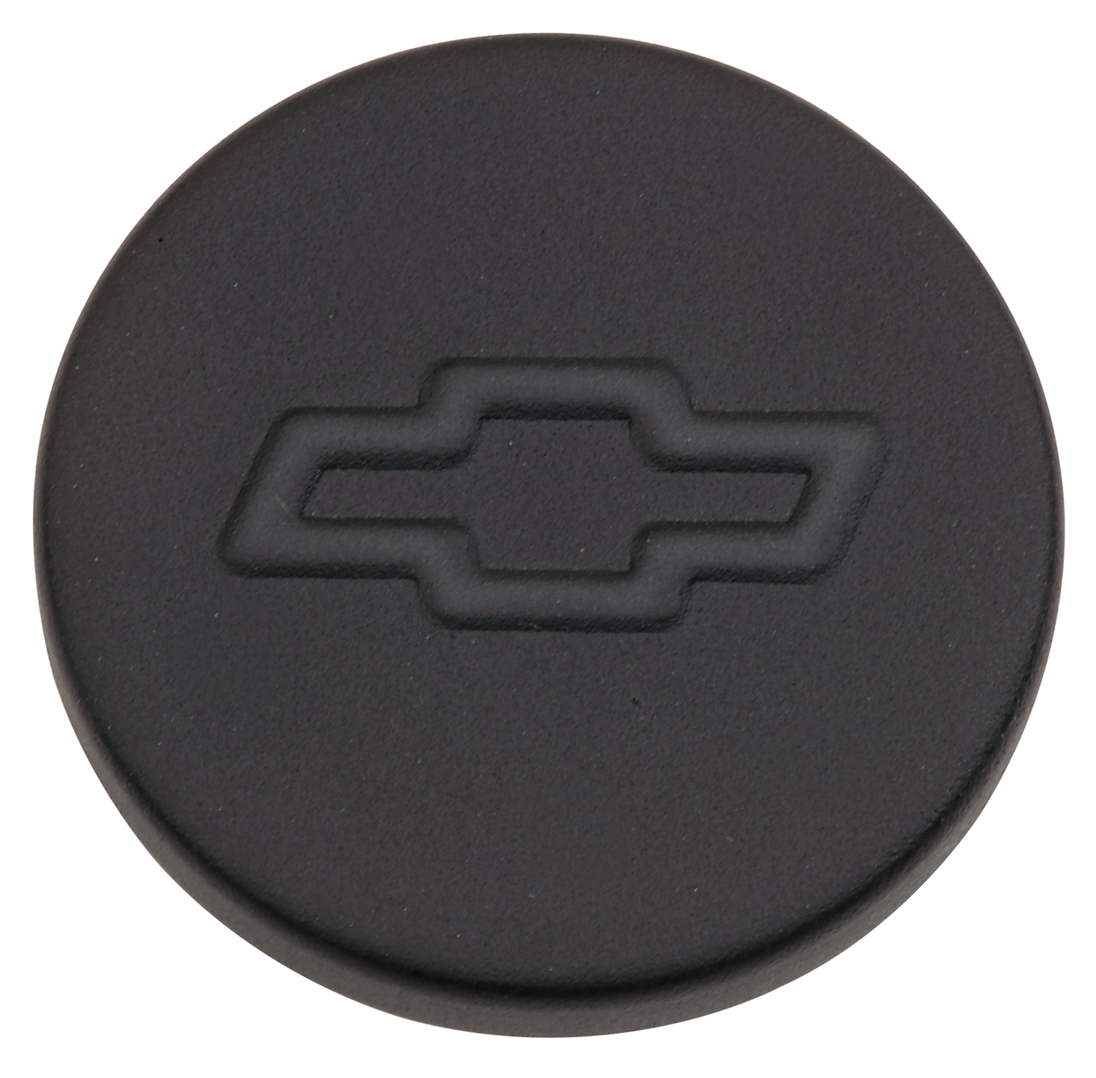 Engine Oil Filler Cap Push-In Style 1.22 Hole Bowtie Logo Black Crinkle Chevrolet Performance Parts Engine Oil Filler Cap ProForm   