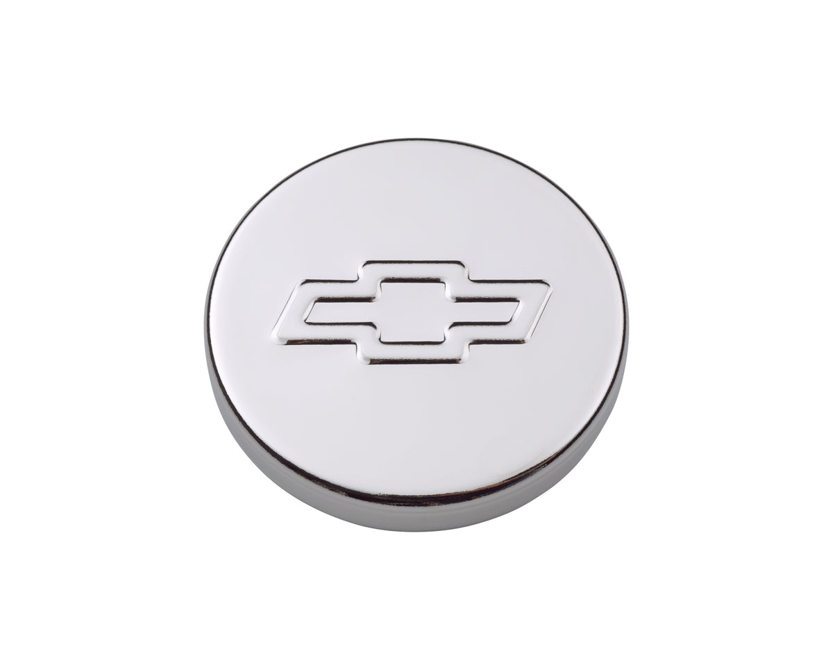 Engine Oil Filler Cap Push-In Style 1.22 Hole Embossed Bowtie Logo Chrome Chevrolet Performance Parts Engine Oil Filler Cap ProForm   