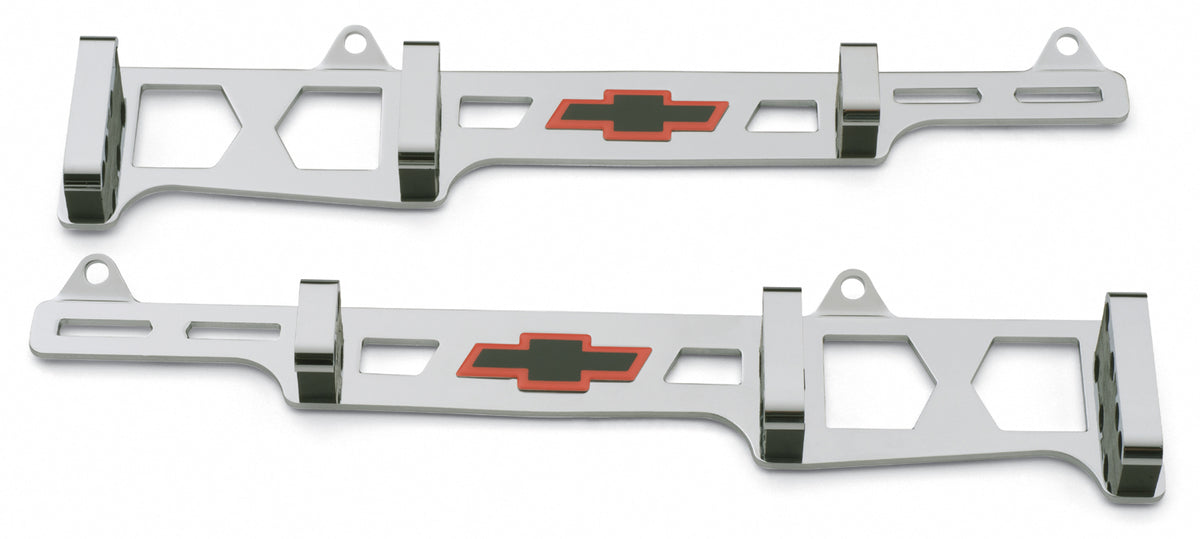 Spark Plug Wire Loom Set Linear Style With Bowtie Logo Fits BB Chevy Chrome Chevrolet Performance Parts Spark Plug Wire Holder ProForm   