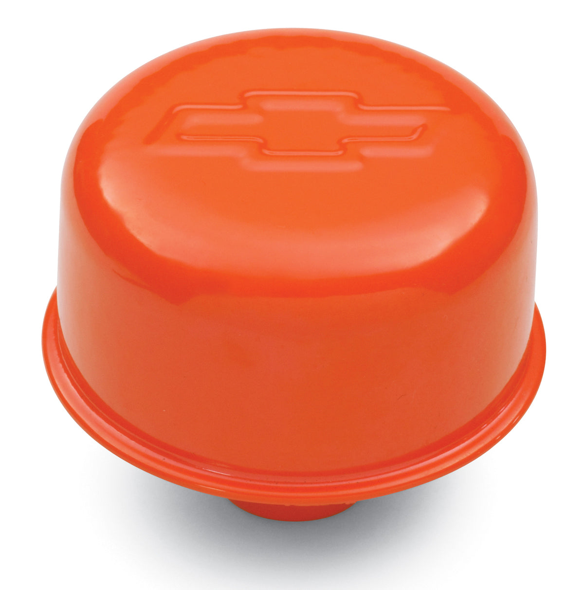 Engine Valve Cover Breather 3 Inch Diameter Bowtie Logo Push-In Style Orange Chevrolet Performance Parts Engine Crankcase Breather Cap ProForm   