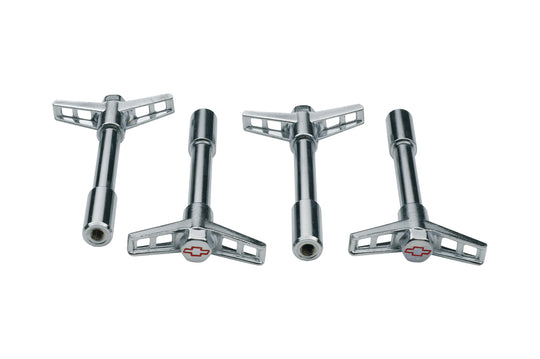 Engine Valve Cover Wing Nuts Steel Chrome Red Bowtie Logo 1/4-20 Thread 4pc Red Bowtie Chevrolet Performance Parts Engine Valve Cover Nut ProForm