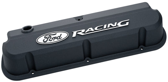 Valve Covers Slant Edge Tall Die Cast Black with Raised Ford Logo SB Ford Raised Ford Racing Logo Ford Racing Engine Valve Cover ProForm   