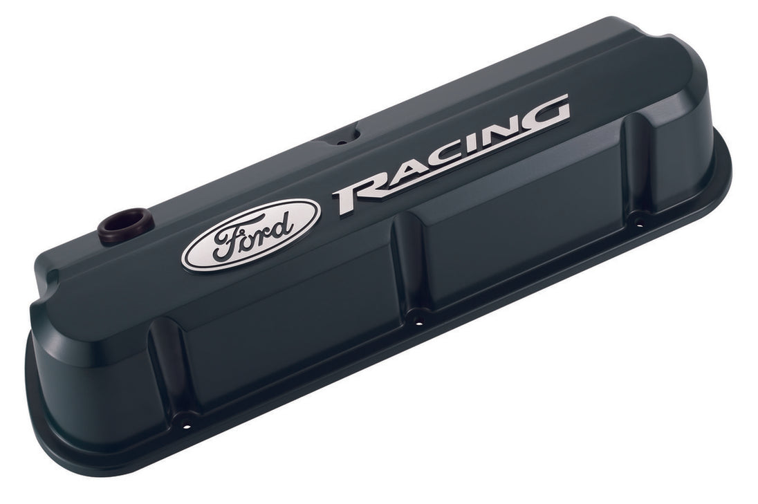 Valve Covers Slant Edge Tall Die Cast Green with Raised Ford Logo SB Ford Raised Ford Racing Logo Ford Racing Engine Valve Cover ProForm   