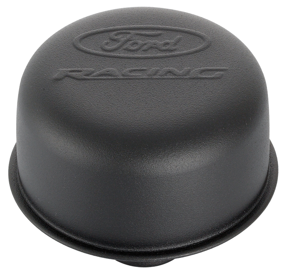 Engine Valve Cover Breather 3 Inch Diameter Ford Logo Push-In Style Black Crinkle Ford Racing Engine Crankcase Breather Cap ProForm   