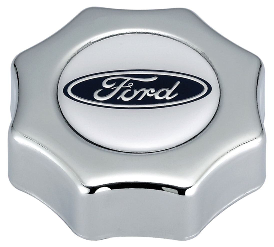 Engine Oil Filler Cap Screw-In Type Blue Oval Ford Logo Chrome Ford Racing Engine Oil Filler Cap ProForm   