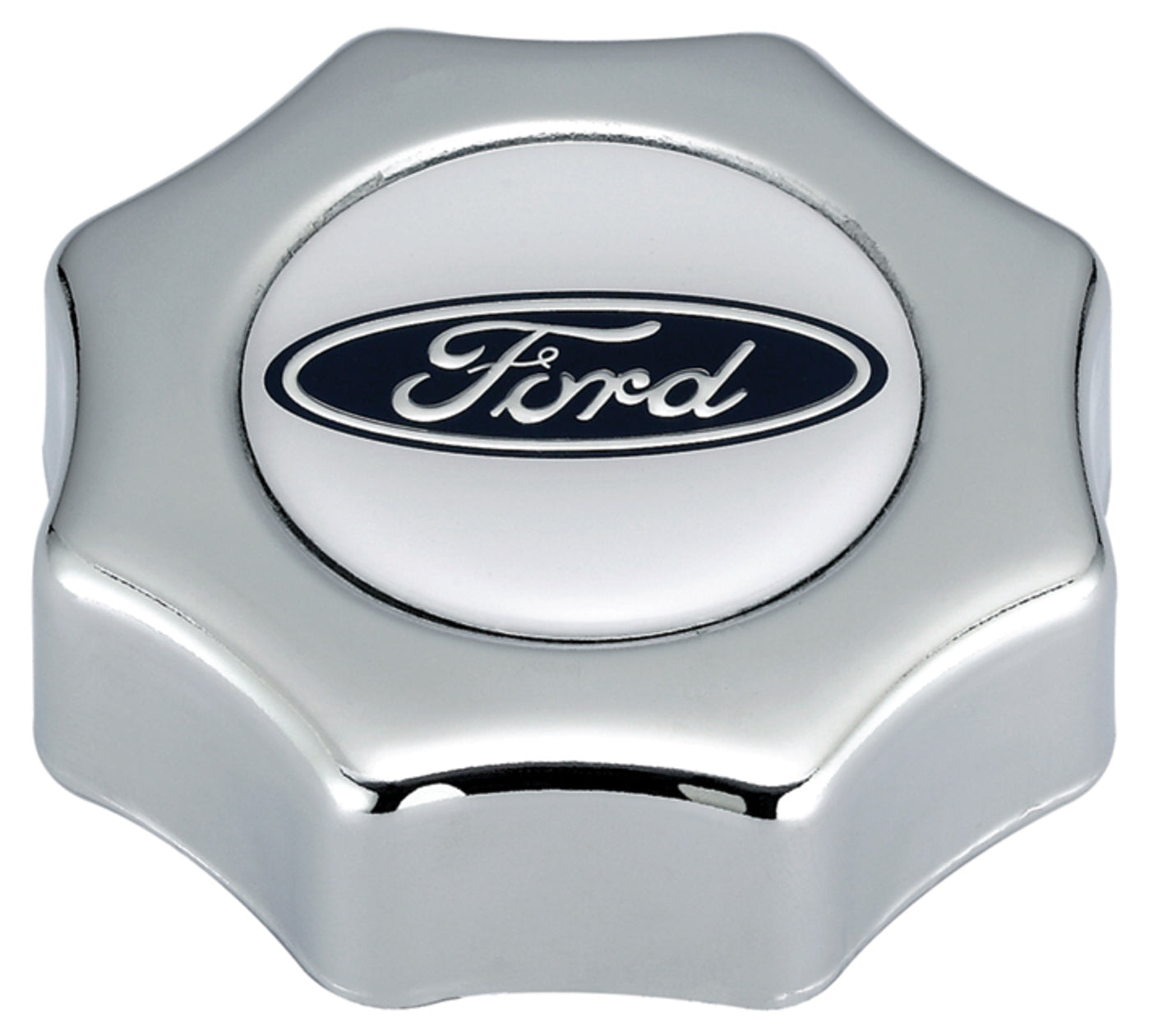 Engine Oil Filler Cap Screw-In Type Blue Oval Ford Logo Chrome Ford Racing Engine Oil Filler Cap ProForm   