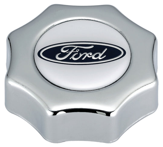 Engine Oil Filler Cap Screw-In Type Blue Oval Ford Logo Chrome Ford Racing Engine Oil Filler Cap ProForm   