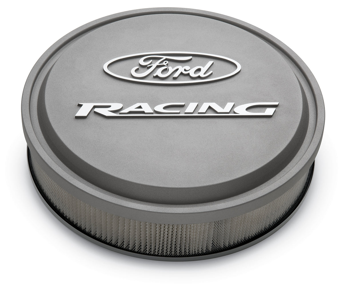 Slant-Edge Aluminium Air Cleaner Kit Gray Crinkle Raised/Milled Emblems 13 Inch Ford Racing ProForm Air Cleaner Assembly ProForm