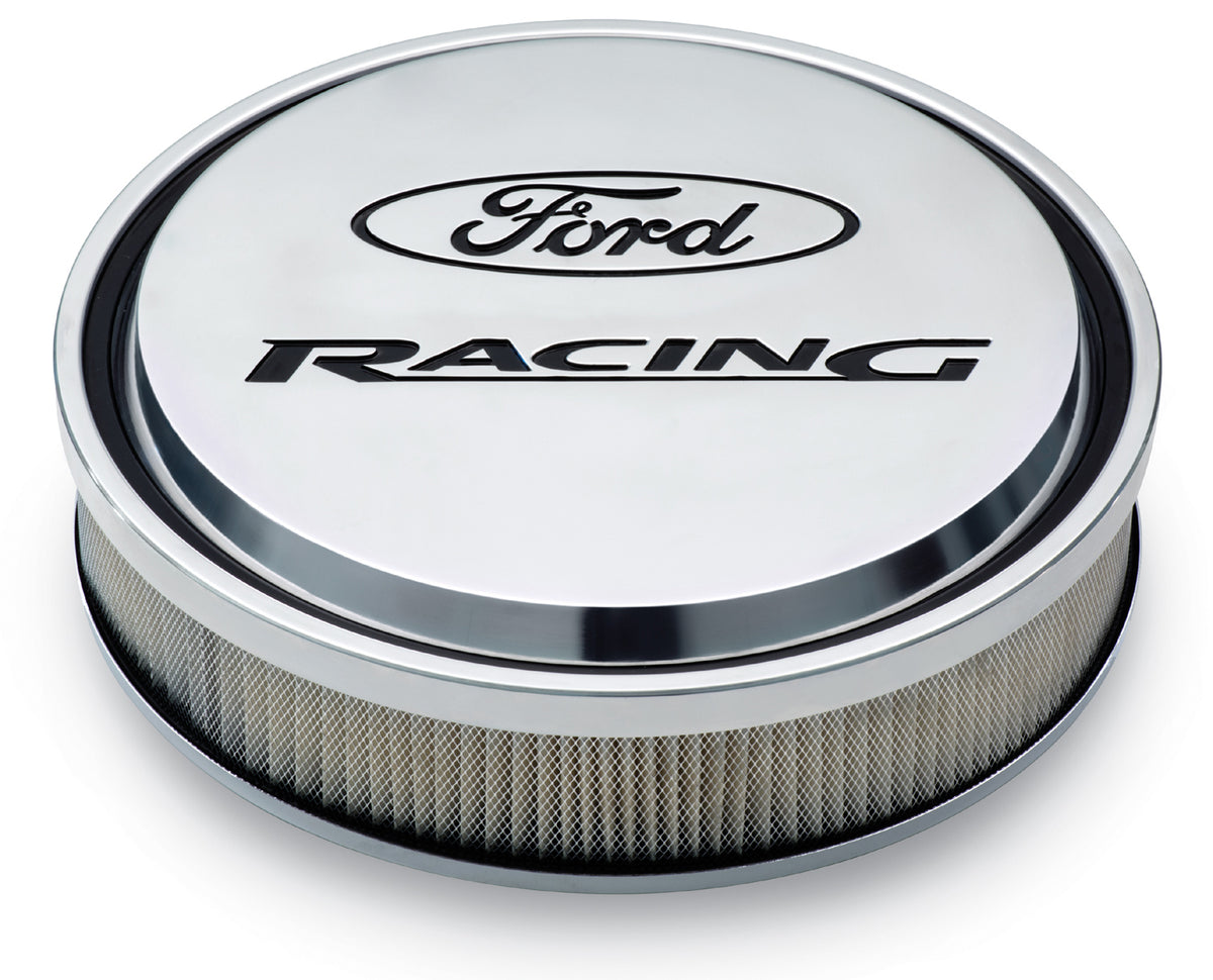 Slant-Edge Aluminium Air Cleaner Kit Polished Recessed Painted Emblems 13 Inch Ford Racing ProForm Air Cleaner Assembly ProForm