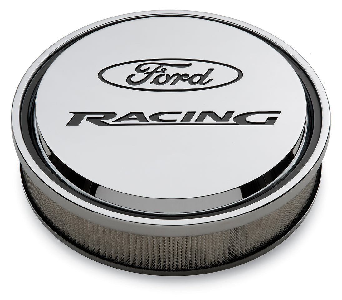 Slant-Edge Alunimum Air Cleaner Kit Chrome Recessed Painted Emblems 13 Inch Ford Racing Air Cleaner Assembly ProForm   