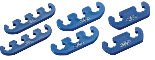 Spark Plug Wire Dividers Universal 2-3-4 Wire w/ Ford Oval Logo Blue Ford Racing Spark Plug Wire Holder ProForm   